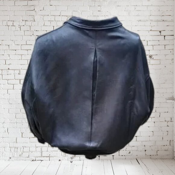 Jacobson's Black Leather Bombe Jacket Men's 44 - Picture 4 of 5